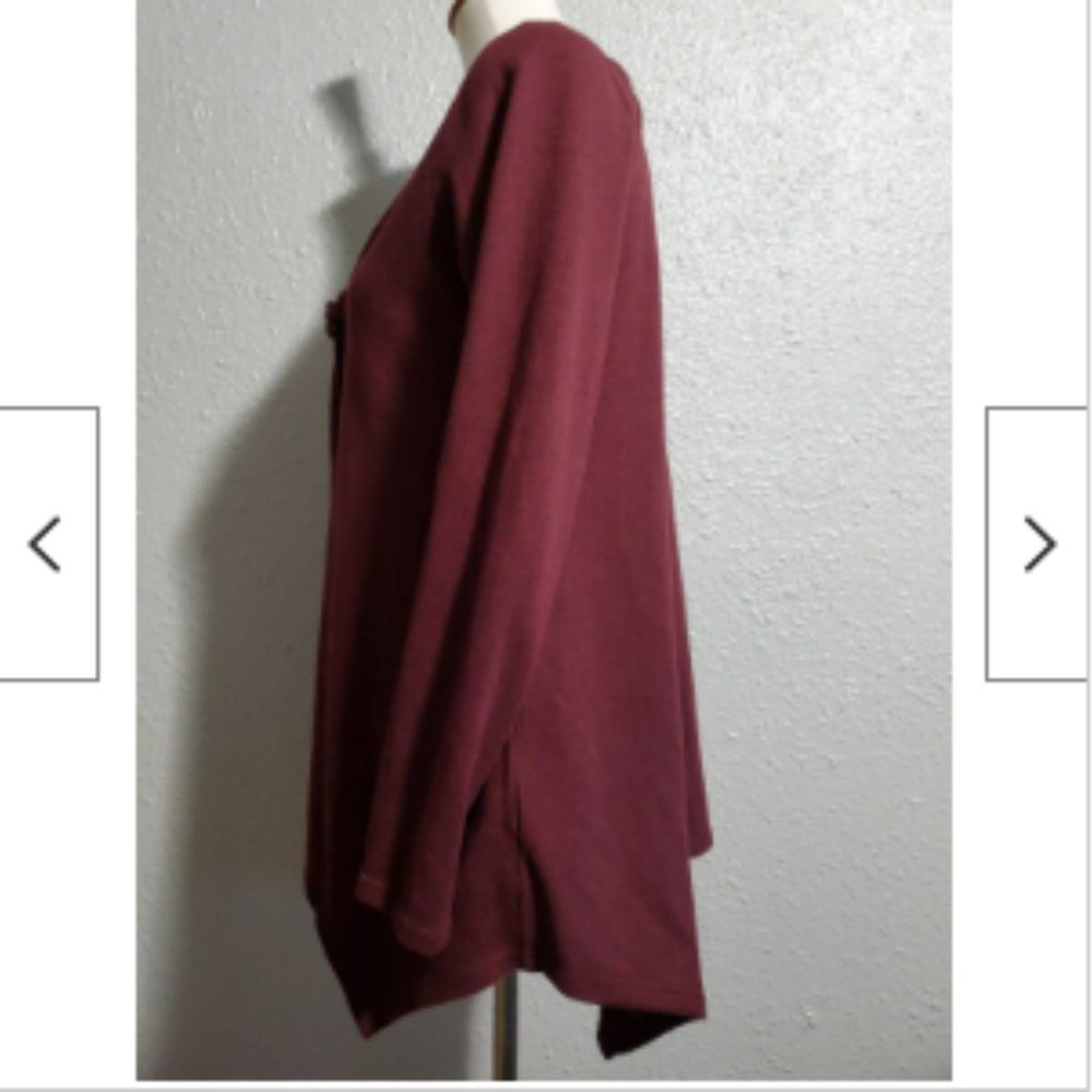 Logo Women's Cardigan Burgundy Size S - Picture 2 of 7